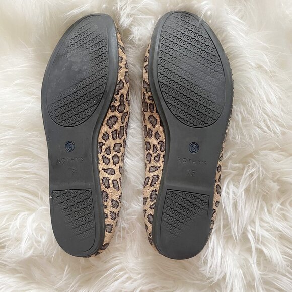 Rothy’s Brown Black Leopard Animal Print Slip On Loafer Flat Shoes - Picture 5 of 8